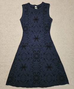 M Missoni Sleeveless Sweater Dress IT 42 US 6 Blue Black A-Line Office or Party - Picture 1 of 9