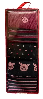 NEW SEALED M&S Percy Pig Christmas Boxed 5 Pairs Socks - Size 9-12  - Image 1 of 4