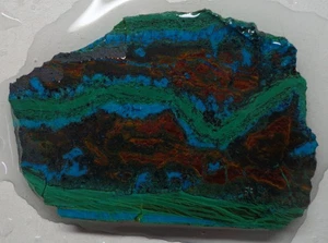 WRG- Shattuckite Slab 33 grams Namibia Lapidary Rough Chrysocolla Malachite - Picture 1 of 4