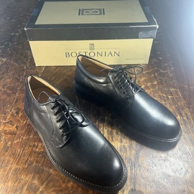 Bostonian Moda Men's Black Leather Oxford Dress Shoes Size 8 M Made In Italy - Image 1 of 4