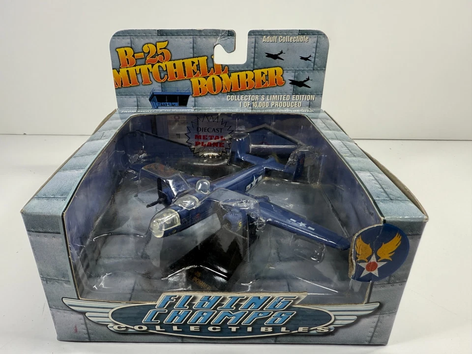 Flying Champs B-25 Mitchell Bombardero Diecast Metal Avión Modelo con Soporte Foto 1 de 2
