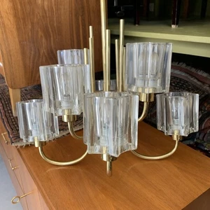 Deckenlampe Peill & Putzler Kronleuchter Gold Glas Midcentury vintage 60er 70er  - Picture 1 of 7