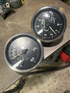 BEEDE OVERSIZED MULTIFUNCTION TACHOMETER & TRIM Mph Gauges You Get Both - Picture 1 of 15