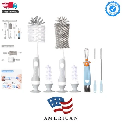 Juego completo de cepillos para biberón - Solución 5 en 1 libre de BPA para todas las necesidades de limpieza Foto 1 de 4