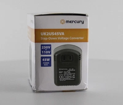 Mercury Step Down Travel Voltage Converter Adaptor US To UK 45W (651.001) - Image 1 of 2