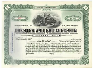 Chester and Philadelphia Railway Company. Certificato Stock - Foto 1 di 1