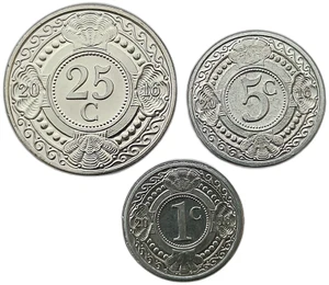 NETHERLAND ANTILLES SET OF 3 COINS 1, 5, 25 CENTS 2016 UNC - Picture 1 of 2