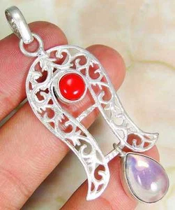 Opalite & 925 Silver Handmade Lovely Pendant 60mm &giftBox &silver chain - Picture 1 of 3