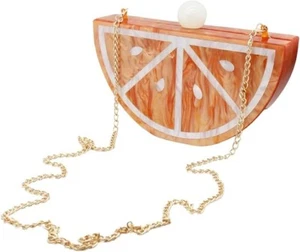 Sweet Ladies Acrylic Fruit Shape Clutch Purse Marble Crossbody Bag for Dating - Picture 1 of 12