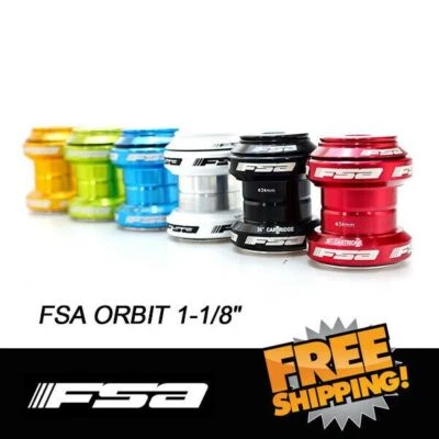 Auriculares FSA Orbit MX 1-1/8" 34mm con Tapa Superior -Negro ROJO Blanco Azul Verde Dorado Foto 1 de 4