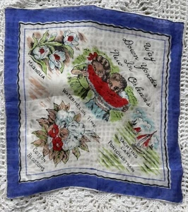 Vintage Handkerchief Hankie Japan Silk Hand Rolled New Orleans Way Down Yonder - Picture 1 of 7