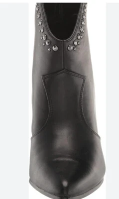 NWOB NINE WEST Black Sera Ankle boots  Block Heel Slip On Leather Booties 7.5 M - Image 1 of 4