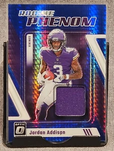 2023 Donruss Optic Rookie Phenom Patch Mem Vikings Jordan Addison RC - Picture 1 of 2