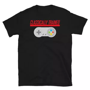 Classically Trained SNES Controller T-shirt Video Game Super Nintendo Retro - Picture 1 of 4