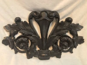Antike schwarze geschnitzte Holz ENGLISCHE Wandbehang Plakette, 20"W, tolles Bild! - Bild 1 von 12