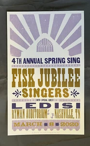 Póster impreso Hatch Show 2020.03.08 Fisk Jubilee Singers & LEDIS @Ryman Nashville - Imagen 1 de 1
