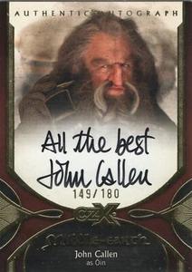 Middle Earth CZX: JC-O John Callen as Oin Autograph Card #149/180 - Foto 1 di 1