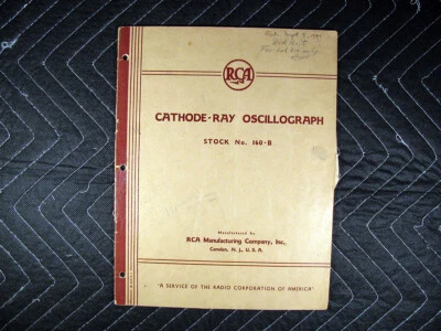 Genuine RCA Cathode-Ray Oscillograph Stock No. 160-B Manual - Image 1 of 4