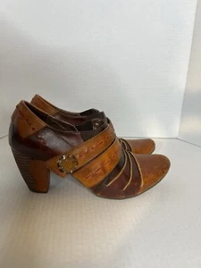 Spring Step La artiste Wondrous Patchwork Leather Ankle Heel Booties Women’s 9 - Picture 1 of 17