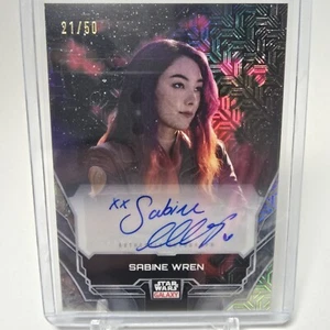 2024 Topps Star Wars Galaxy Chrome Sabine Wren Mojo Auto #/50 Natasha Bordizzo  - Picture 1 of 2