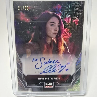 2024 Topps Star Wars Galaxy Chrome Sabine Wren Mojo Auto #/50 Natasha Bordizzo  - Image 1 of 2