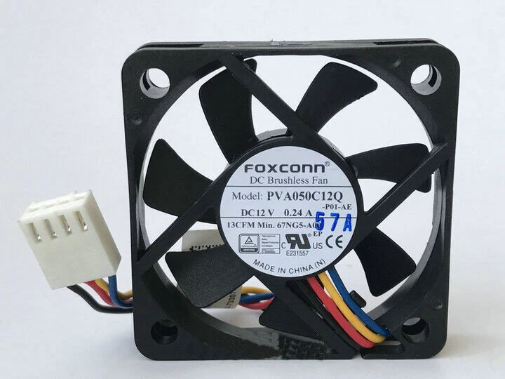 FOXCONN PVA050C12Q 12V 0.24A PWM DC Cooling Fan 4 pin - Image 1 of 1