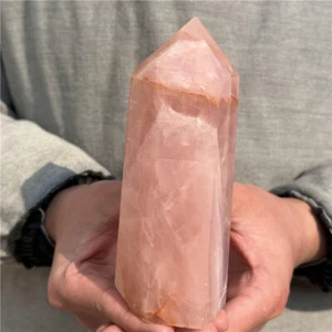 1.14LB Natural Rose Quartz Obelisk Quartz Crystal Gem Point Wand Tower XA5573 - Picture 1 of 15