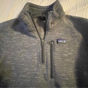 Patagonia gray heather 1/4 zip long sleeve pullover youth size 12 - Picture 1 of 8