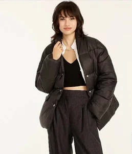 J.Crew Gr. XL Damen Alps Puffer Jacke schwarz Schalkragen Mantel Primaloft NEU! - Bild 1 von 13