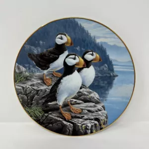 Dominion China Ltd. "Rocky Perch: Horned Puffins, 1991, 8.5 inches - Picture 1 of 2
