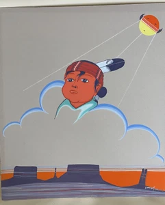 BEATIEN YAZZ ORIGINAL VINTAGE PAINTING   16" X 15" - Picture 1 of 4