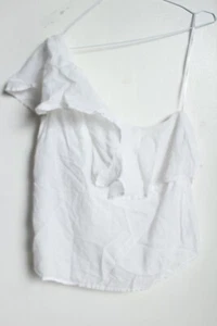 Next Womens One Shoulder Frill Top - White - Size 6 (I41) - Picture 1 of 4