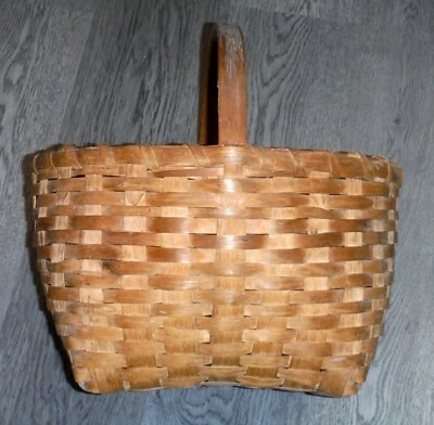 Fabulosa canasta antigua de férula coctelera de Nueva Inglaterra con mango P1618 Foto 1 de 4