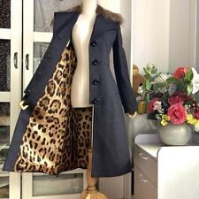 DOLCE & GABBANA Cashmere Blend Long Coat Leopard Gray Brown Size 38 Unused item