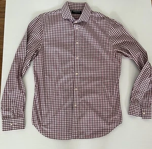Country Road Men's Berry Check Button Down Slim Fit Long Sleeve Shirt Size L - Picture 1 of 4