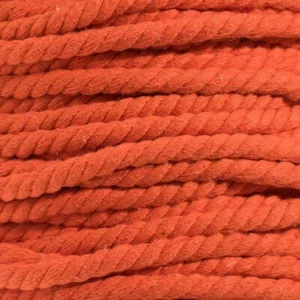Super Soft 3 Strand Twisted Cotton Rope Orange 1/4 Inch x 10 Feet - Picture 1 of 3