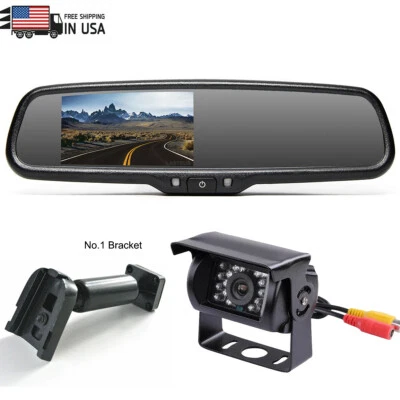 iPoster 4.3'' Rear View Mirror Monitor Reversing HD Backup Camera For Truck - Image 1 of 4