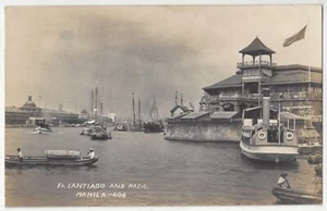 Manila 1910, Filipinas - FOTO REAL Barcos en el río Pasig - Postal de colección - Imagen 1 de 2