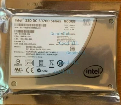 Intel S3700 800GB SSD 6Gbps SATA Enterprise Solid State Drive SSDSC2BA800G3 - Image 1 of 2