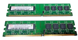 Banco Ram 1 GB X2 Hynix HYMP512U64CP8-Y5 AB-C PC2-5300U-555-12 DDR2 - Picture 1 of 3