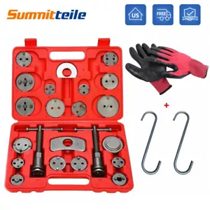 Kit de herramientas de rebobinado de viento pinza de freno de disco universal 27 piezas estuche rojo guante para camión - Imagen 1 de 13