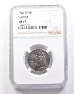 MS67 2008-D Washington State Quarter Hawaii NGC *6169 - Picture 1 of 3