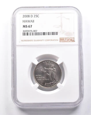 MS67 2008-D Washington State Quarter Hawaii NGC *6169 - Image 1 of 3