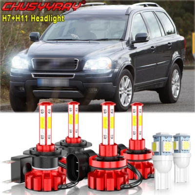 4x For Volvo XC90 2003-2014 H7 & H11 Headlight High/Low LED Combo 6000K Bulb Kit - Image 1 of 4