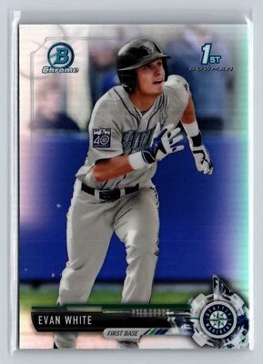 2017 Bowman Draft #BDC-178 Evan White Chrome Sky Blue Refractor Excellent - Image 1 of 2