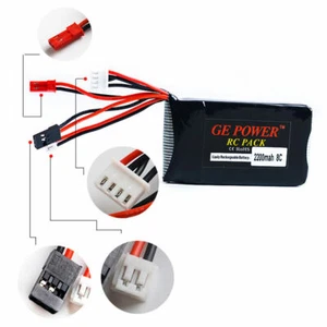 11.1V 3S 2200mAh 8C LiPo Battery multi-plugs for 8x AA cell power RC Transmitter - Picture 1 of 6