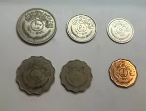 Full Set Iraq With silver coins ,6 pcs 1959, 1.5.10.25.50.100 fils , High Grade - Picture 1 of 2