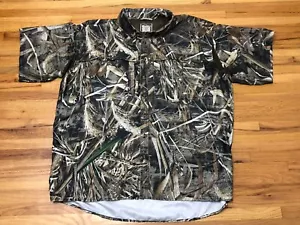 Drake Realtree Waterfowl Hunting Button Up Shirt Men XL Brown Camo Wingshooter - Picture 1 of 6