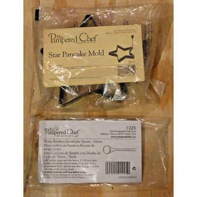 Molde para panqueques estrella chef mimado y cuchara pequeña de bambú de 5" verde #1225 Foto 1 de 4