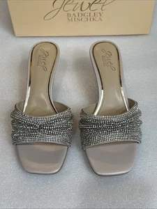 Jewel Badgley Mischka Women's Humor Kitten Heel Slide Sandals Size 8 - Picture 1 of 11